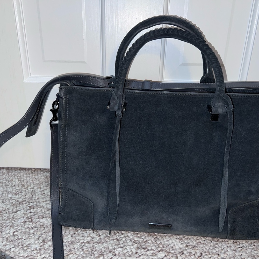 Chic Black Suede Handbag